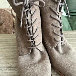 Dolce Vita Tan Lace Up Boots with Suede Finish